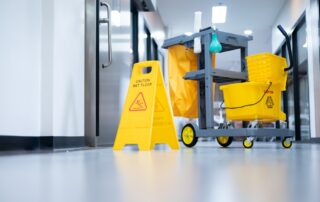 Cleaning,Tool,Carts,Waiting,To,Be,Cleaned,,Buckets,And,Cleaning